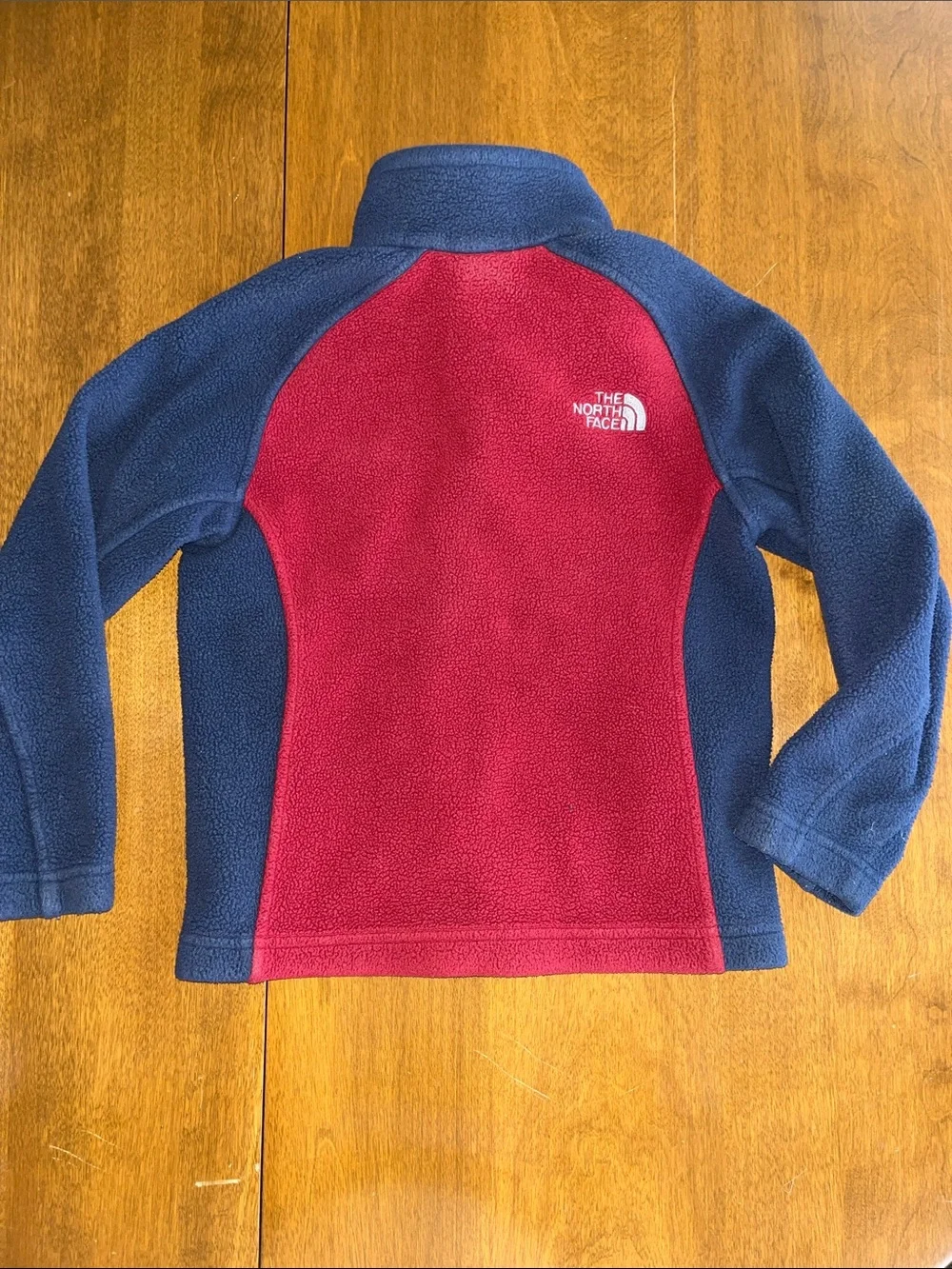 The North Face Maroon and Navy Kids' Full-Zip Fleece Jacket